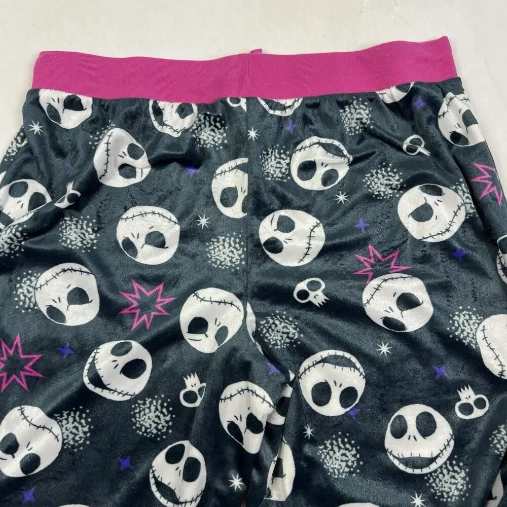 Disney Nightmare Before Christmas Black Pink Cozy Lounge PJ Bottoms Women XXL